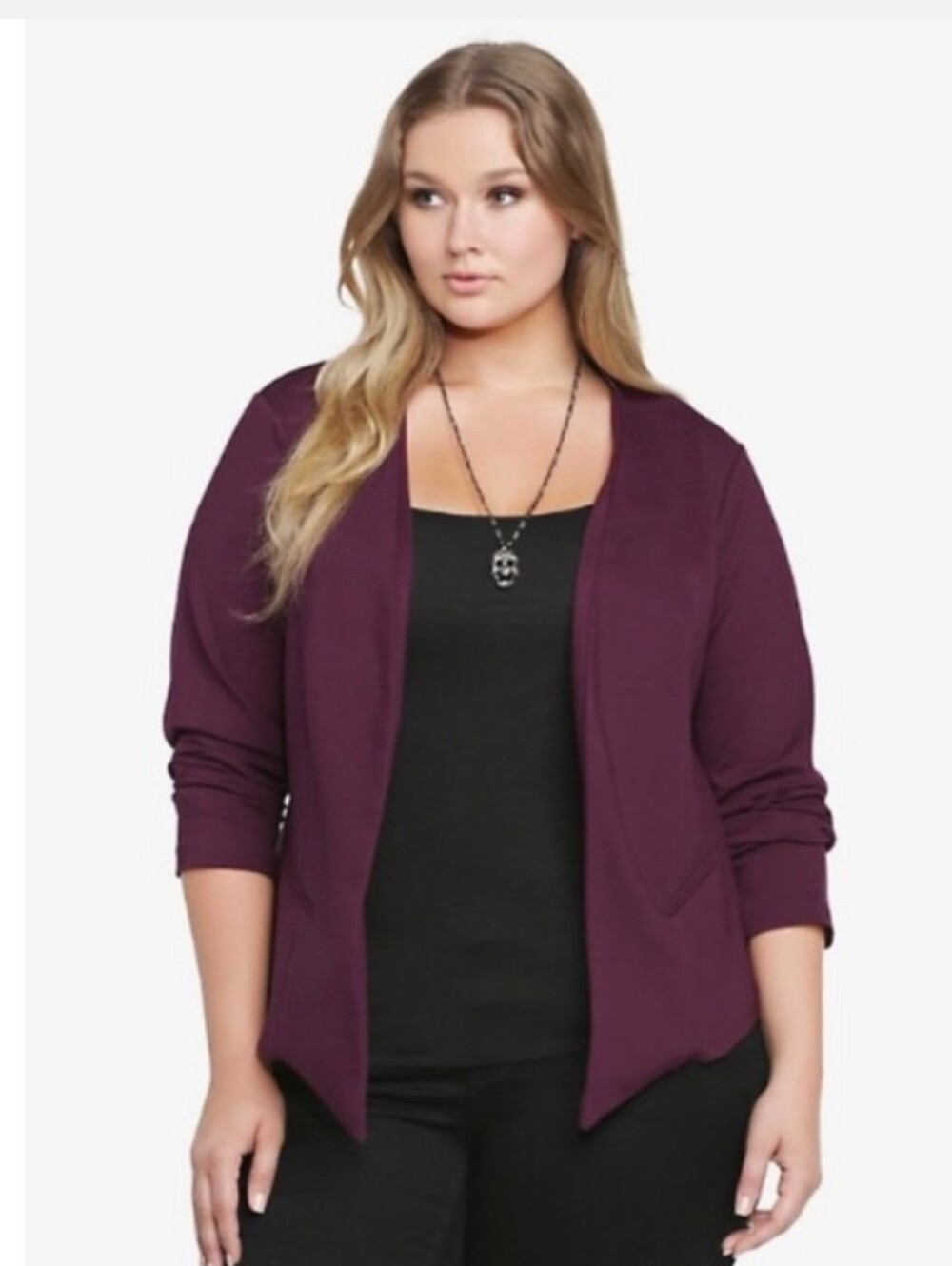 Torrid Open Front Pinterest Blazer Maroon Size 2 Like New!